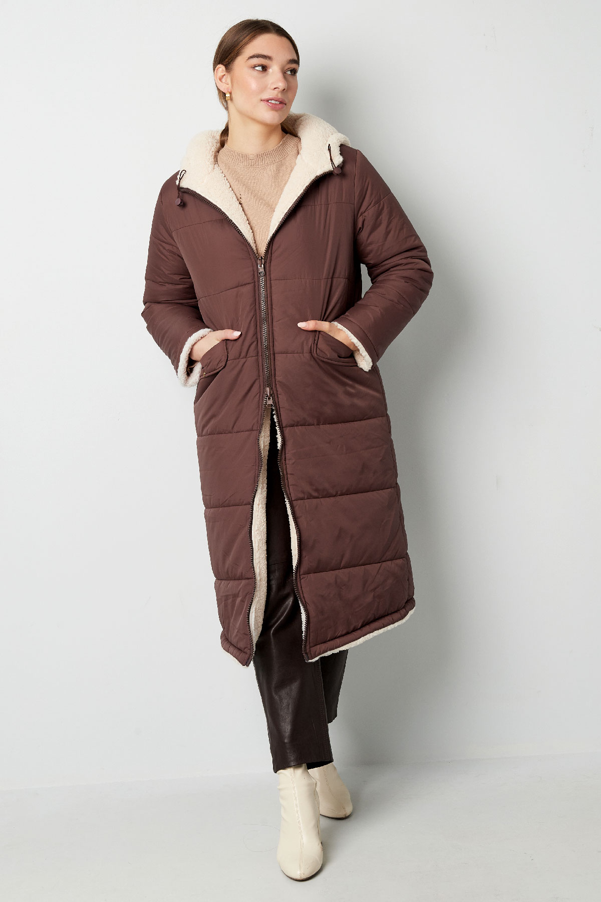 Nylon long coat - Brown - M h5 Picture4